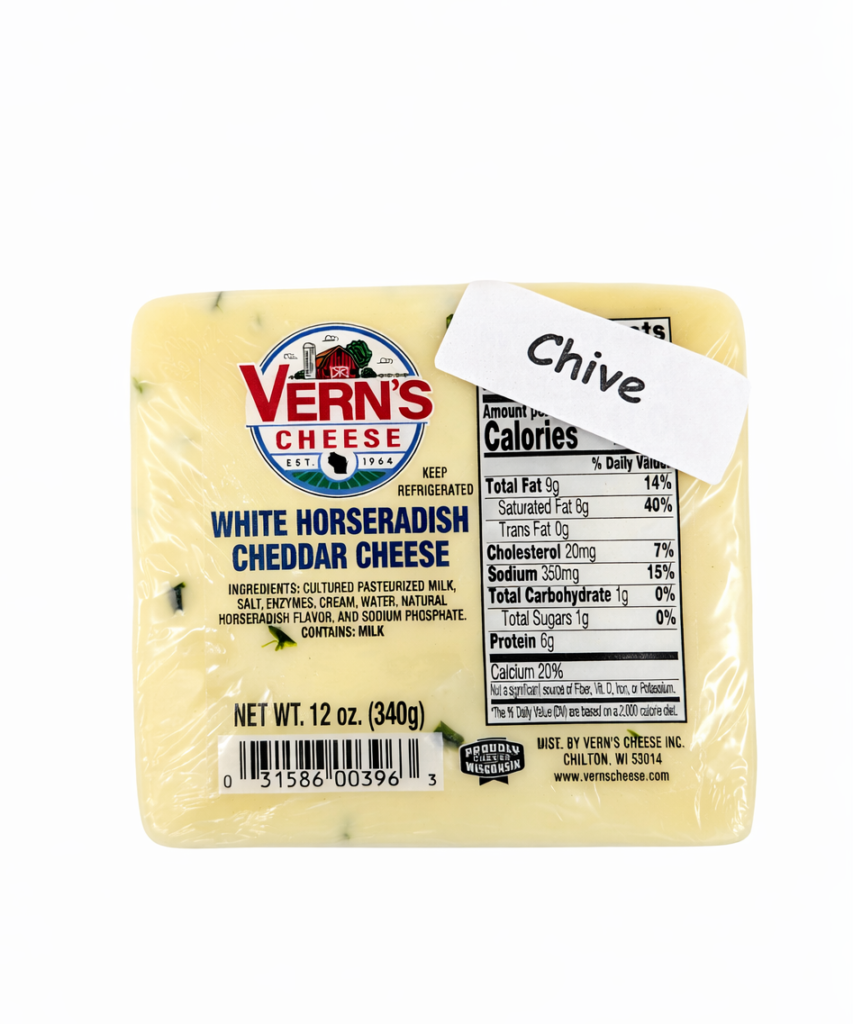 Vern's Horseradish Cheddar with Chives Cheese 12oz