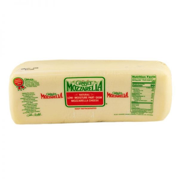 Grande Part Skim Mozzarella Cheese Loaf 6lb