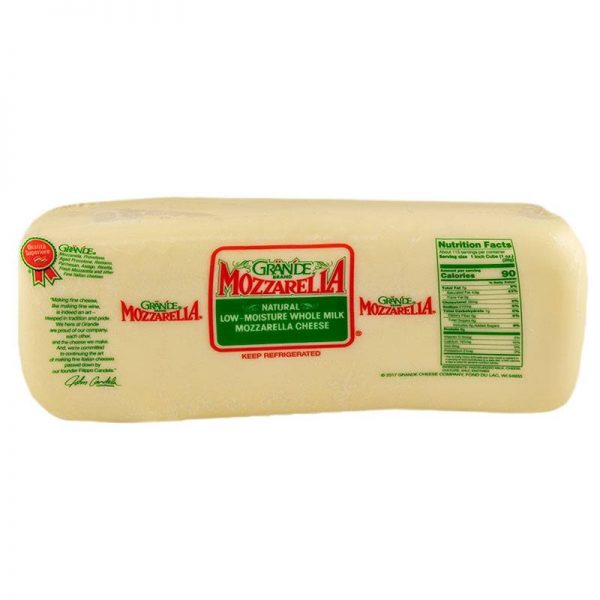 Grande Whole Milk Mozzarella Cheese Loaf 6lb