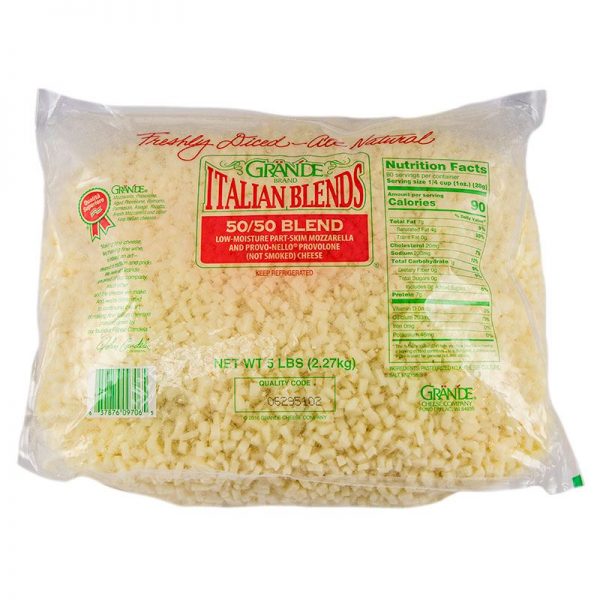 Grande Diced Mozzarella & Provolone Cheese Blend 5lb