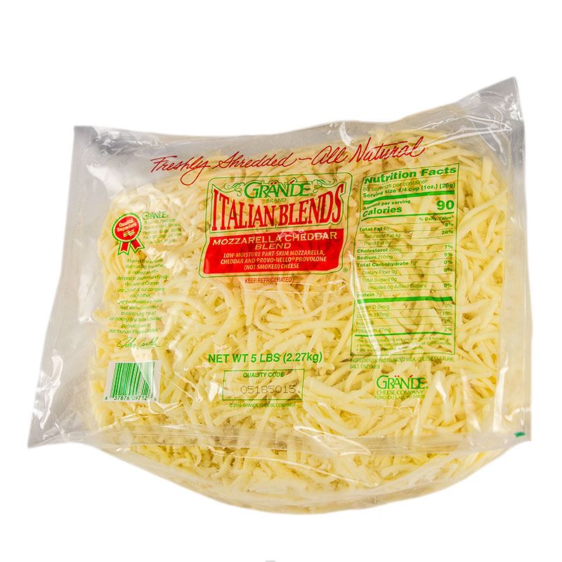 Grande Shredded Mozzarella, Provolone & Cheddar Cheese Blend 5lb