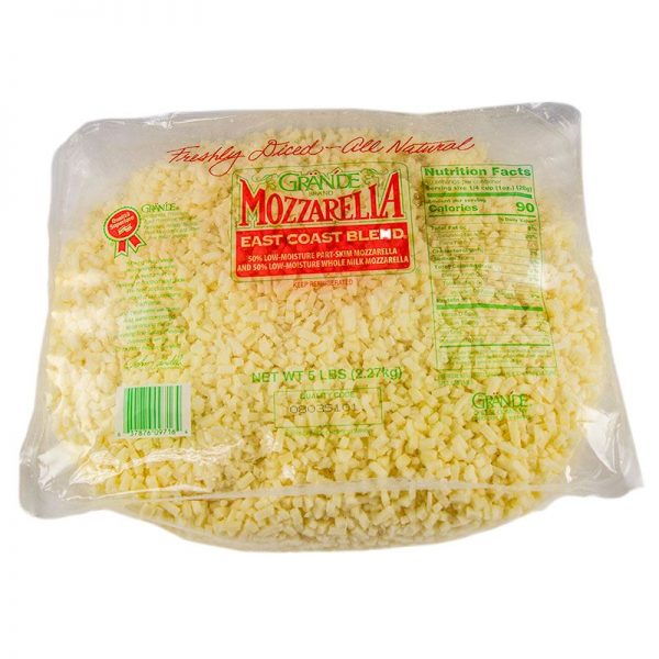 Grande Diced East Coast Mozzarella Cheese Blend 5lb