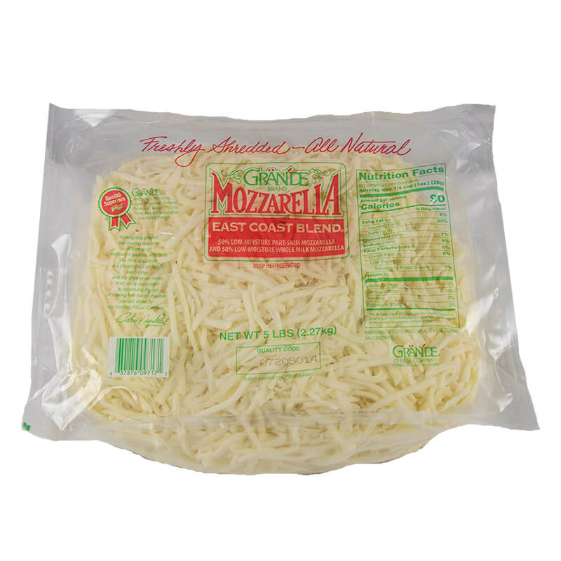 Grande Shredded East Coast Mozzarella Cheese Blend 5lb
