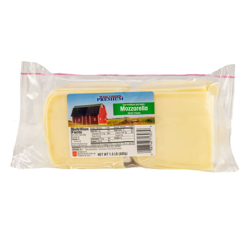 Vern's Sliced Mozzarella Cheese 1.5lb