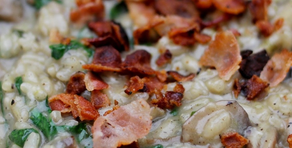 Verns wild rice risotto with bacon and Wisconsin parmesan and swiss cheese recipe