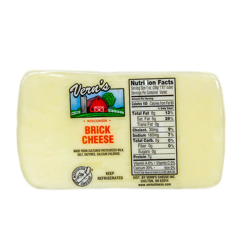 Vern's Mild White Brick Cheese 1lb