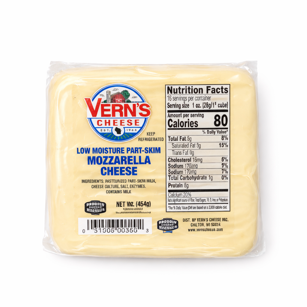Vern's Mozzarella Cheese 1 lb