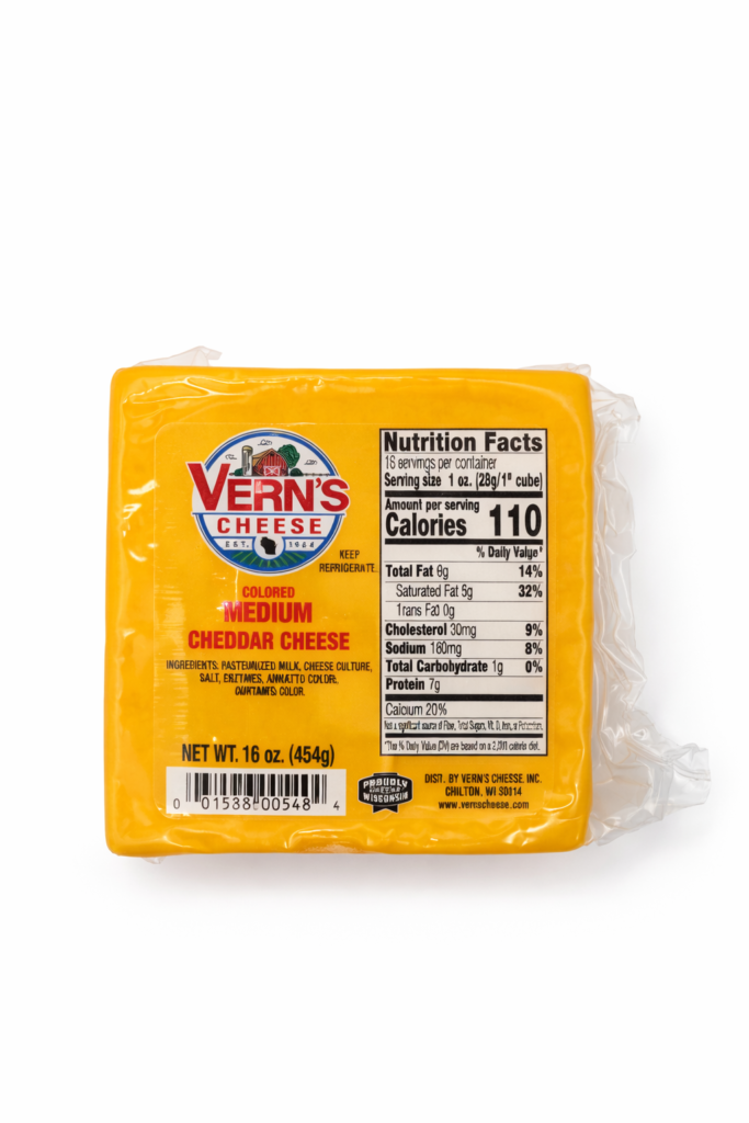 Vern's Medium Cheddar Cheese 1lb