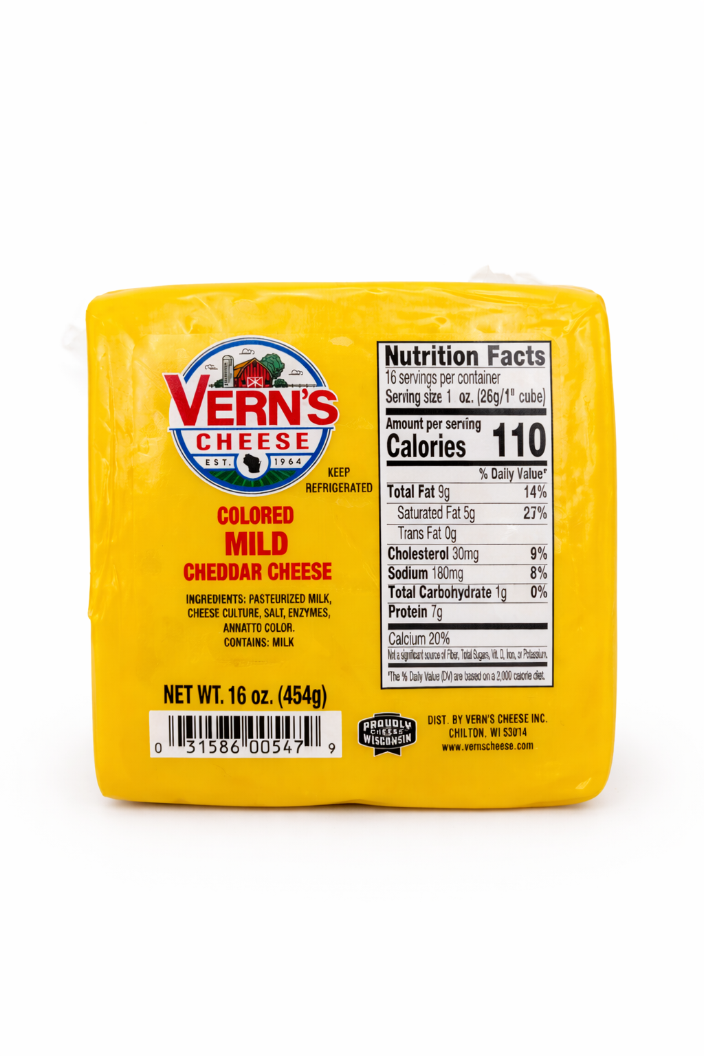 Vern's Mild Cheddar Cheese 1lb