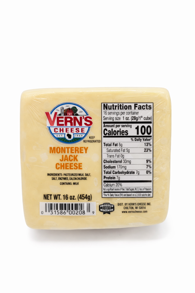 Vern's Monterey Jack Cheese 1lb