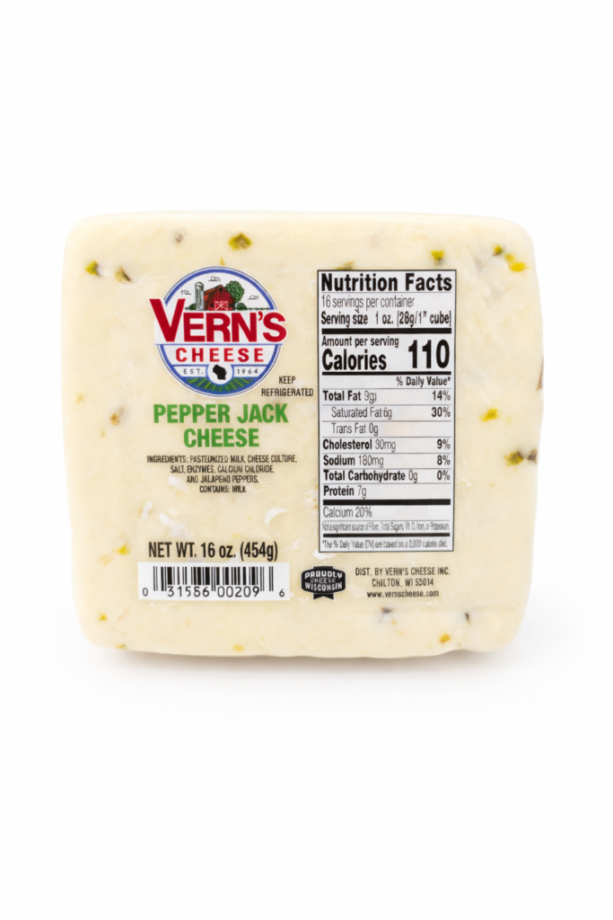 Vern's Pepper Jack Cheese 1lb
