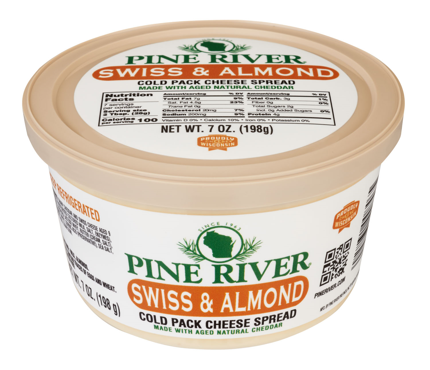 Pine River Swiss Almond Cheese Spread 7oz